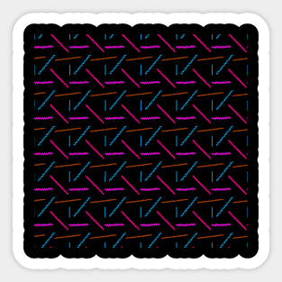 Retro 90s Neon Zigzag Lines - Wavy, Funky Pattern Sticker